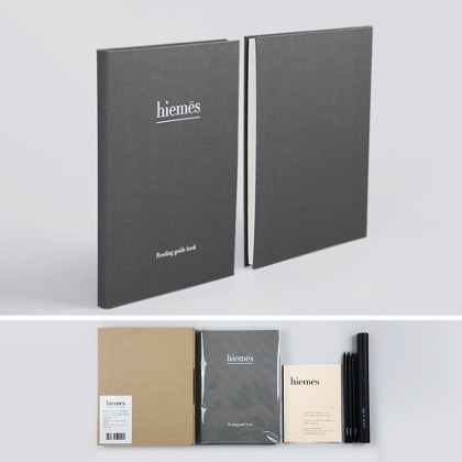 히에메스 A5 양장제본 (72매) + 엽서(1매) + 연필(3자루/1set) + 박스패키지